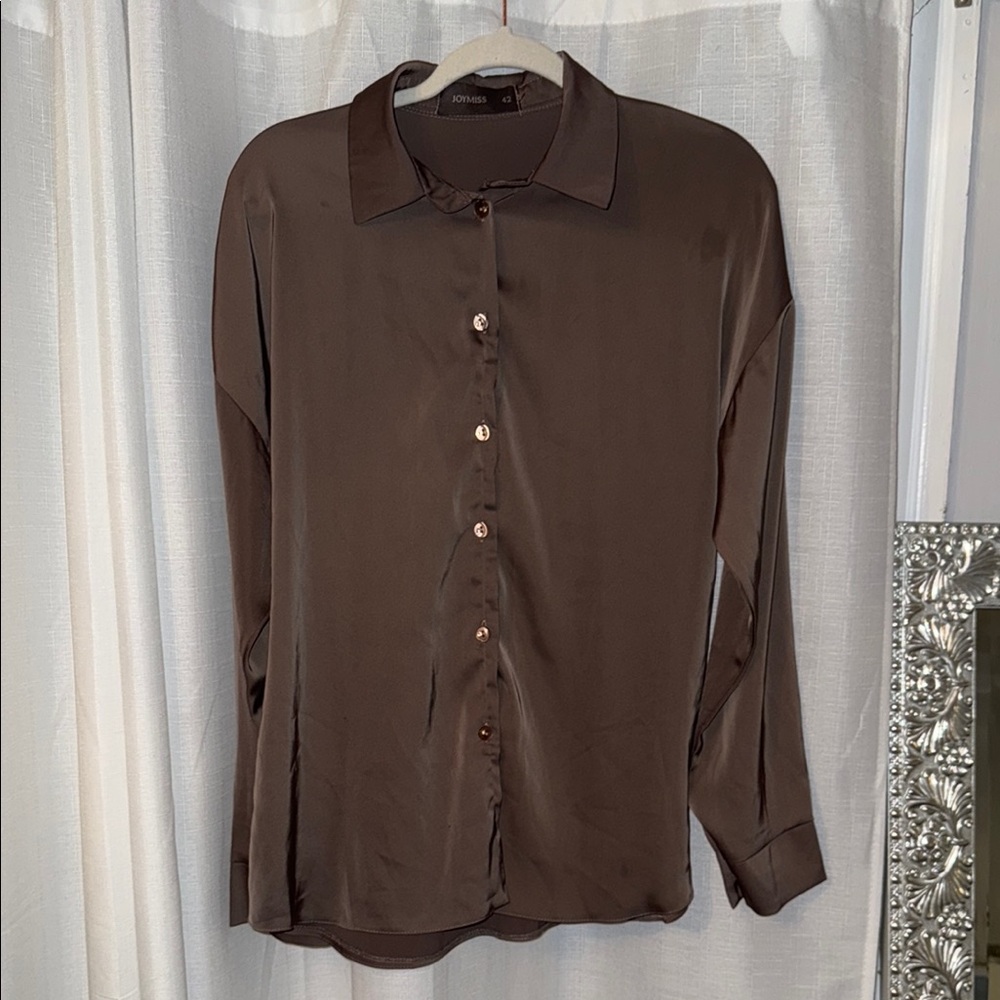 Brown Satin Shirt